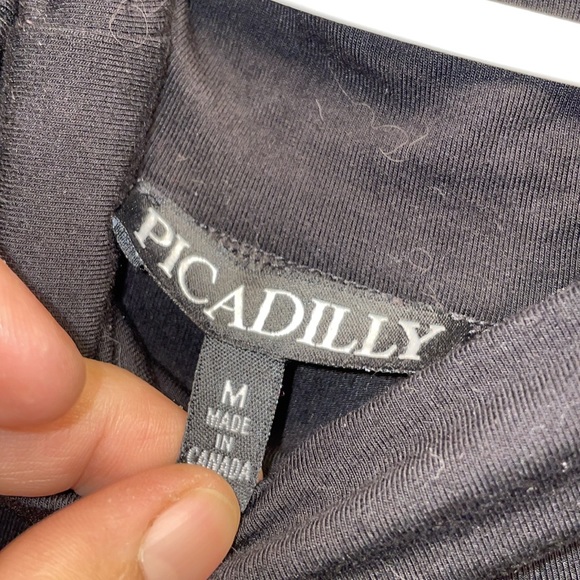 PicaDilly Black long sleeve turtle neck shirt tshirt thin sweater size medium - Picture 6 of 7